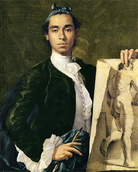 unknow artist Detail of Self-portrait Holding an Academic Study. china oil painting image
